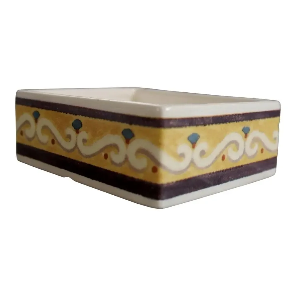 White Persian Cat Ceramic Trinket Box Rectangular Jewelry Keepsake Dish Lid 7oz